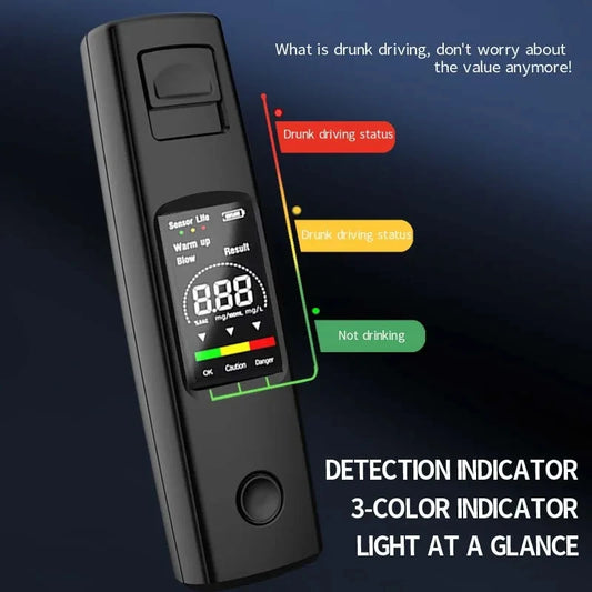 Portable Alcohol Tester Professional High Sensitivity Breathalyzer Alcohol Test Digital Breath Alcohol Tester Type-C Charging